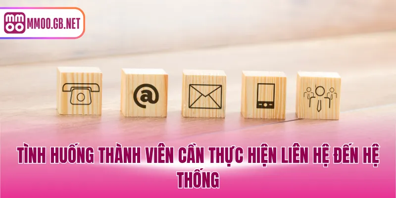 Tình huống thành viên cần thực hiện liên hệ đến hệ thống
